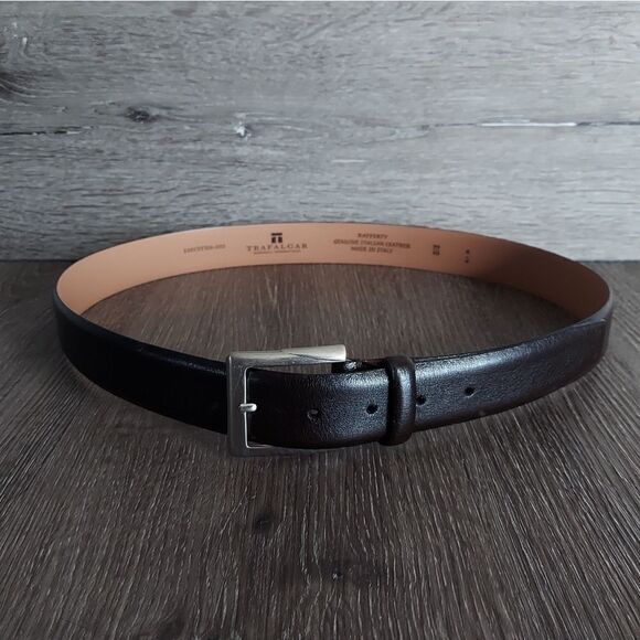 Trafalgar Rafferty Genuine Italian Leather Belt - Brown - Size 38 - Picture 1 of 5